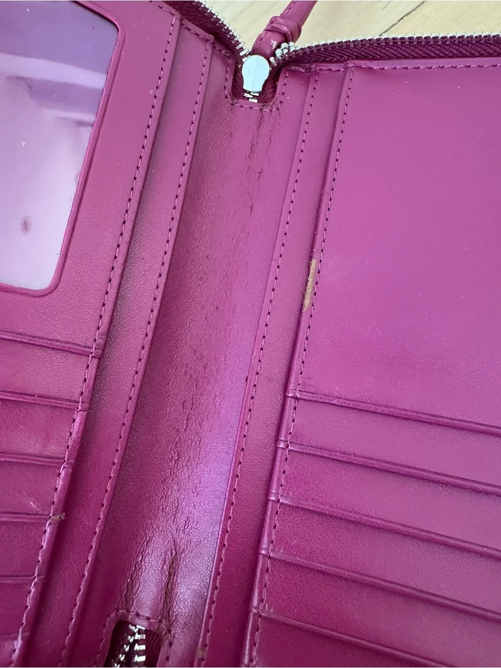 Coach Wristlet Clutch in Deep Raspberry